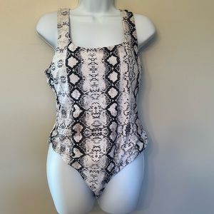 Animal print one piece swim